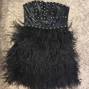 Bebe feather dress